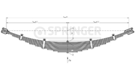 Rear leaf-spring for PAZ 3205, 672, 3201 11 leaves