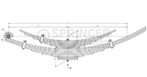 Rear leaf-spring for Isuzu FVR 34 15 leaves