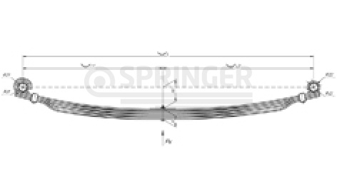 Rear leaf-spring for UAZ 3162 4 leaves