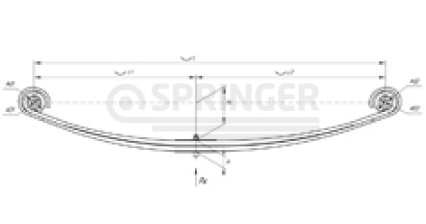 Front leaf-spring for Freightliner Century, Colombia,  Argosy 2 leaves
