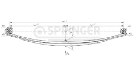 Front leaf-spring for Renault Premium 2, Kerax 2 leaves