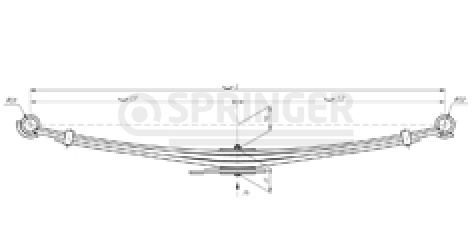 Front leaf-spring for Bogdan АО 92 4 leaves