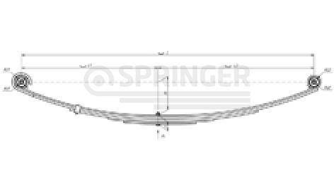 Rear leaf-spring for GAZ 2705, 3221, 3302 5 leaves