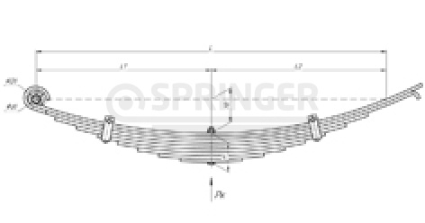 Front leaf-spring for a trailer 2PTS-4 887b 9 leaves