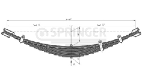 Front leaf-spring for GAZ 3308 Sadko 14 leaves