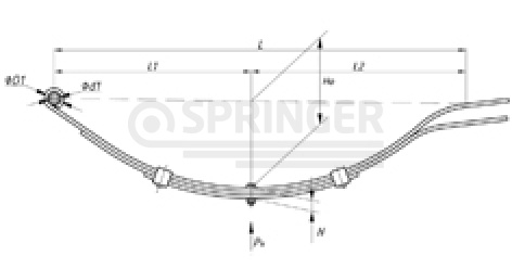 Rear leaf-spring for a trailer AL-KO 3 leaves