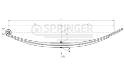 Rear leaf-spring for a trailer 9002 2 leaves