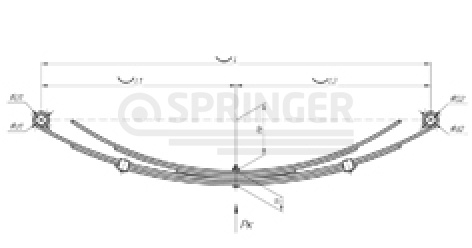 Rear leaf-spring for a trailer 456505 6 leaves