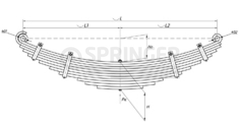 Rear leaf-spring for Daewoo BS106 11 leaves