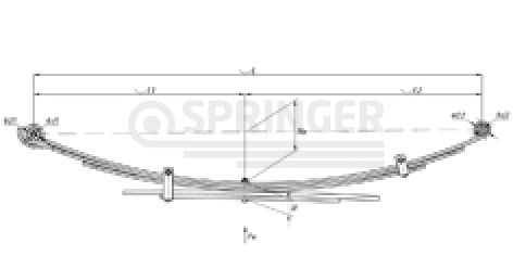 Rear leaf-spring for Toyota Hilux 5 leaves