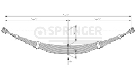 Front leaf-spring for UAZ 2206, 3303, 3909 13 leaves