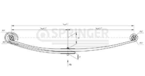Front leaf-spring for Freightliner FLC120, FLD 2 leaves
