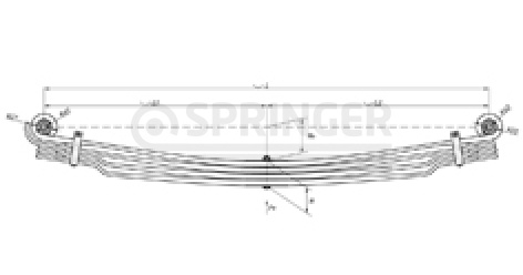 Front leaf-spring for MAN TGA 4 leaves