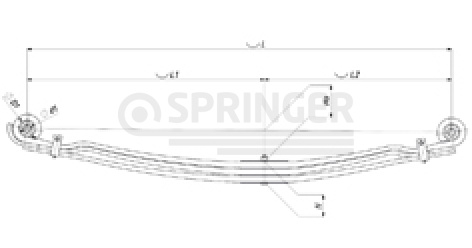 Front leaf-spring for MAN TGA, TGS, TGM 3 leaves