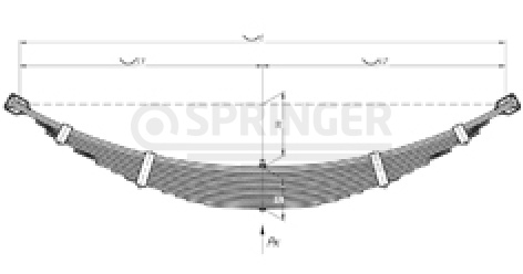 Rear leaf-spring for UAZ 452, 3741 16 leaves