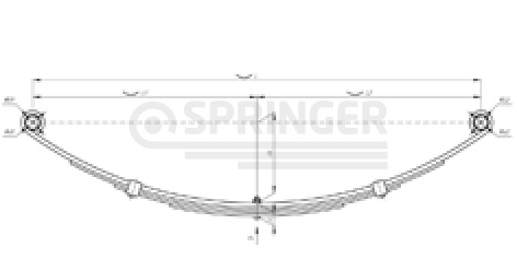 Rear leaf-spring for a trailer Izhevsk 4 leaves