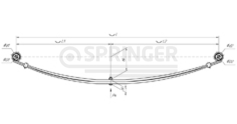 Rear leaf-spring for GAZ 3302 2 leaves