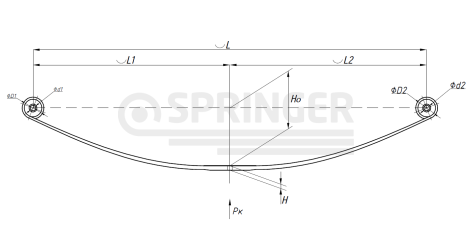 Rear spring Tonar 751301TR 1-leafs