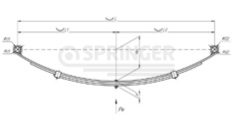 Rear leaf-spring for a trailer AL-KO 3 leaves