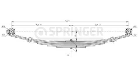 Leaf-spring for Isuzu NMR 85 6 leaves