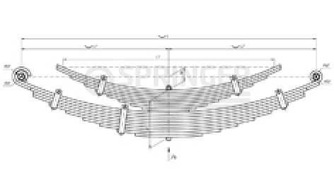 Rear leaf-spring for Hyundai HD 170 20 leaves