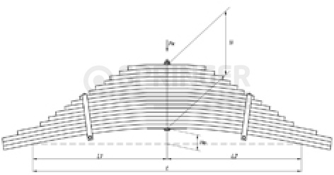 Rear leaf-spring for MAN TGA,TGS 16 leaves