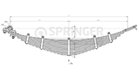 Front leaf-spring for a trailer 768b 19 leaves