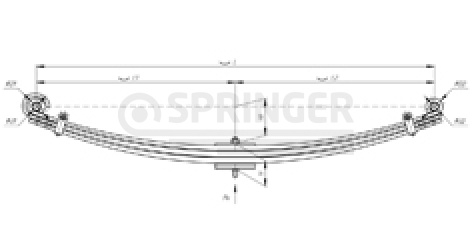 Front leaf-spring for Isuzu FSR 90 5 leaves