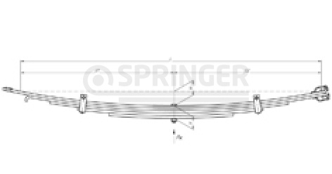 Rear leaf-spring for trolleybus ZIU-5 682В 5 leaves