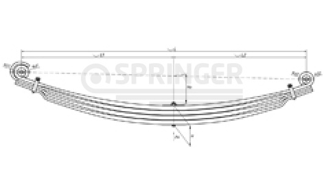 Front leaf-spring for Mercedes Actros 3331-3360, Actros 2031-2048 4 leaves