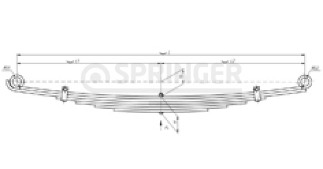 Rear leaf-spring for Isuzu NQR 71-75, Bogdan АО 92 6 leaves