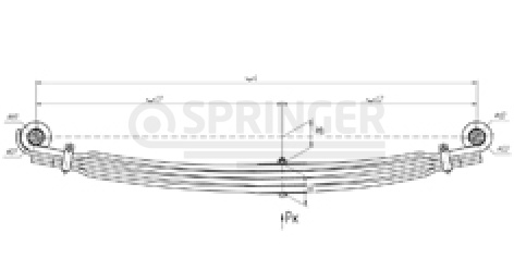 Front leaf-spring for MAN TGA 4 leaves