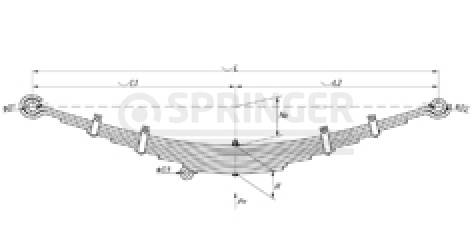 Front leaf-spring for a trailer Yutong 9 leaves
