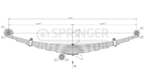 Front leaf-spring for Hyundai HD 120 8 leaves (right)