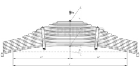 Rear leaf-spring for BPW 18 leaves