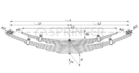 Rear leaf-spring for BAW 1044 12 leaves