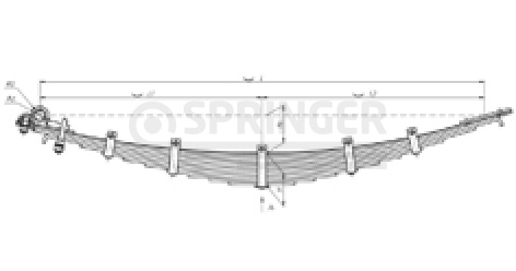 Front leaf-spring for ZIL 130, 4502, 555 11 leaves