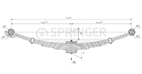 Front leaf-spring for Mitsubishi Fuso Canter FE85 5 leaves