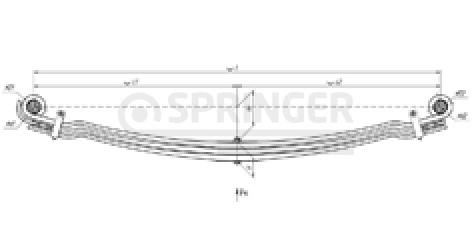 Front leaf-spring for MAN TGA, TGS, TGX 3 leaves