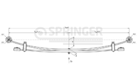Rear leaf-spring for UAZ 2363 2 leaves