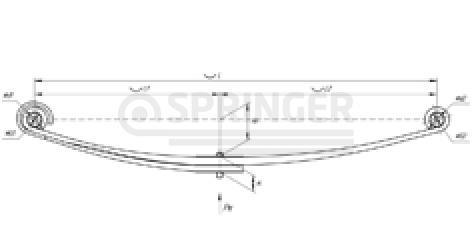 Front leaf-spring for Freightliner Century, Colombia, Argosy 2 leaves