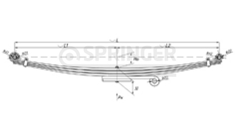 Front leaf-spring for BAW 1044 4 leaves