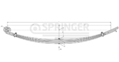 Front leaf-spring for MAZ 6430, 5440 3 leaves