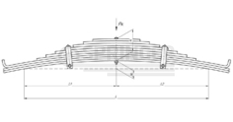 Rear leaf-spring for a trailer MAZ 9389, 93892, 93866 10 leaves