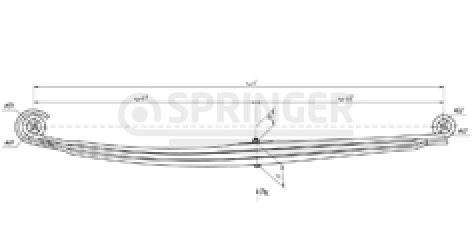 Front leaf-spring for Mercedes Actros 3331-3360, Actros 2031-2055, Atego 3 leaves