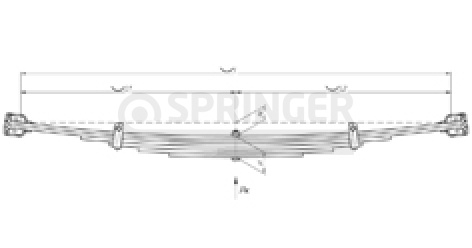 Front leaf-spring for trolleybus ZIU-5 682В 6 leaves