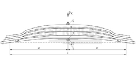 Rear leaf-spring for Mercedes Actros 3331-3360, Actros 4140-4148 4 leaves