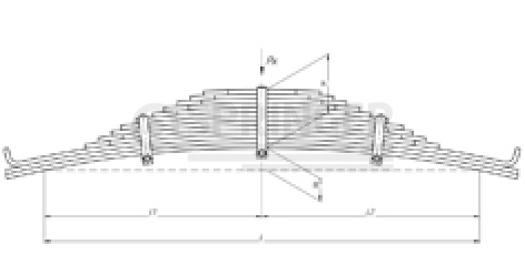 Rear leaf-spring for a trailer ChMZAP 9906, NEFAZ 9334, NEFAZ 9693 13 leaves