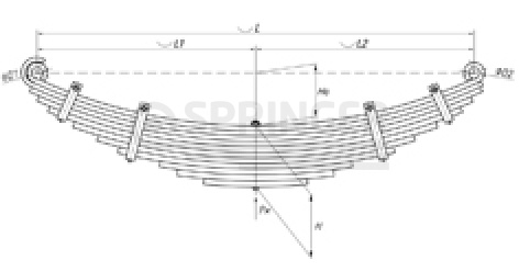 Rear leaf-spring for Hyundai Aero City 11 leaves