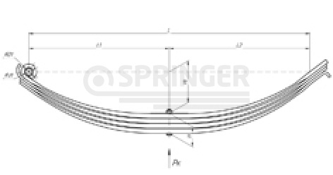 Front leaf-spring for a trailer 2PTS-6m 4 leaves